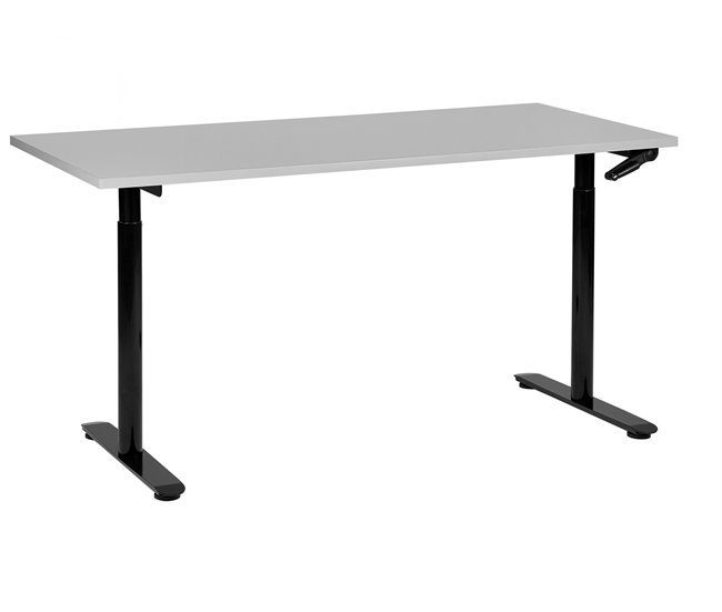 Beliani Escritorio de altura regulable manual DESTINAS 160x72 Cinza Claro