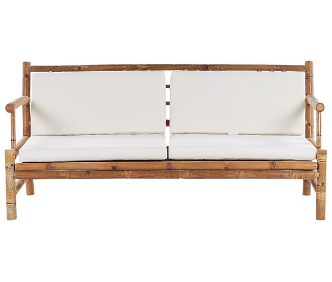 Beliani Conjunto lounge Madeira de bambu RICCIONE Castanho