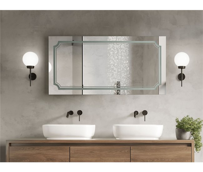 Beliani Espejo de baño ARROMACHNES Cinza