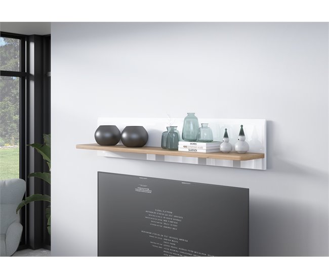 Estante de parede MONTREAL 140 cm Branco Brillo