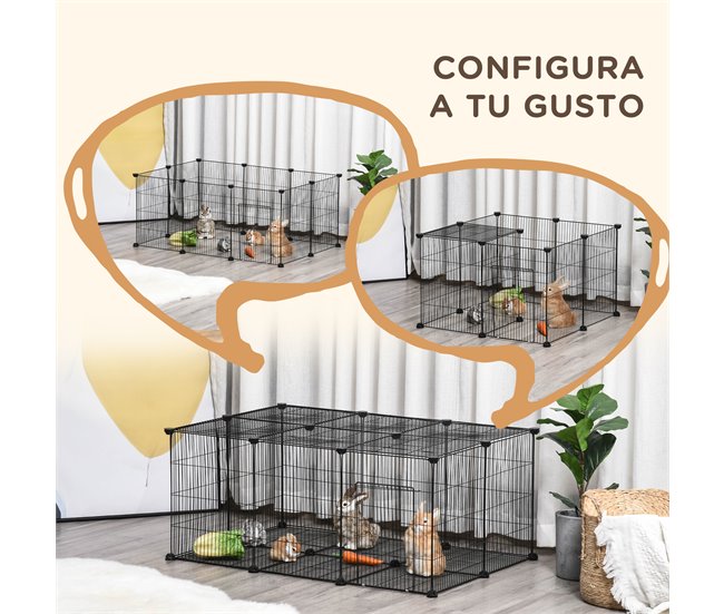 Recinto para Animais Metal, PP PawHut Preto
