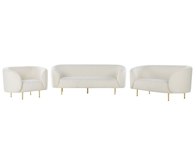 Beliani Conjunto de sofás LOEN Branco