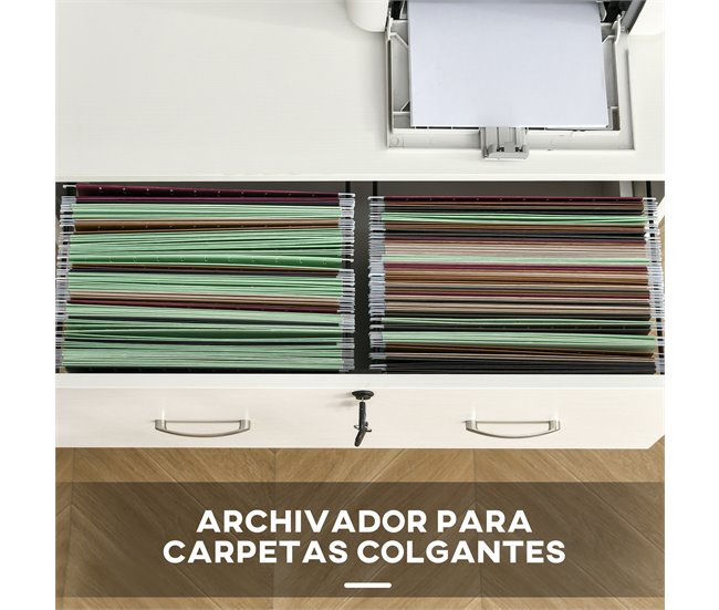 Armário para Arquivos Melamina de Madeira e Metal Vinsetto Branco