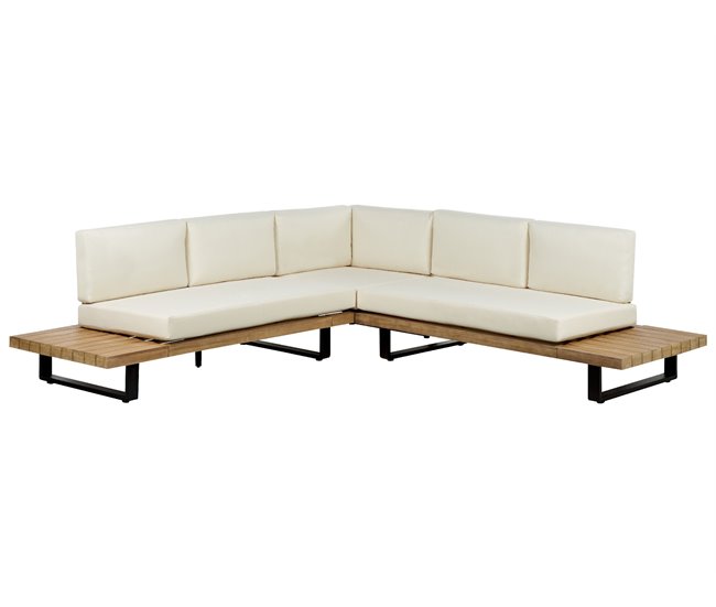 Beliani Conjunto lounge MYKONOS Branco/ Bege
