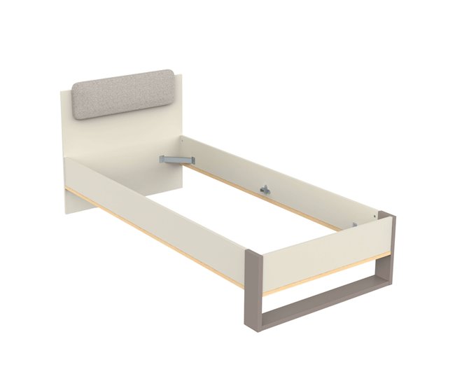 Pacote de cama juvenil com mesa de cabeceira em melamina Camillia Multicor