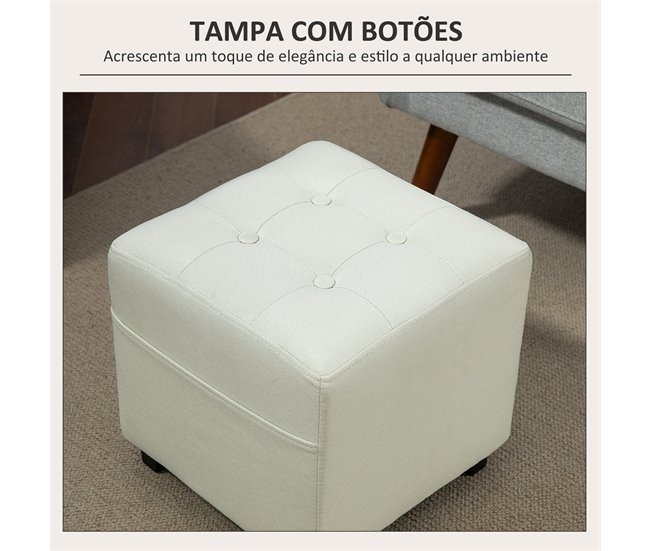 Apoio para os Pés Poliéster HOMCOM, casa - quarto Cru