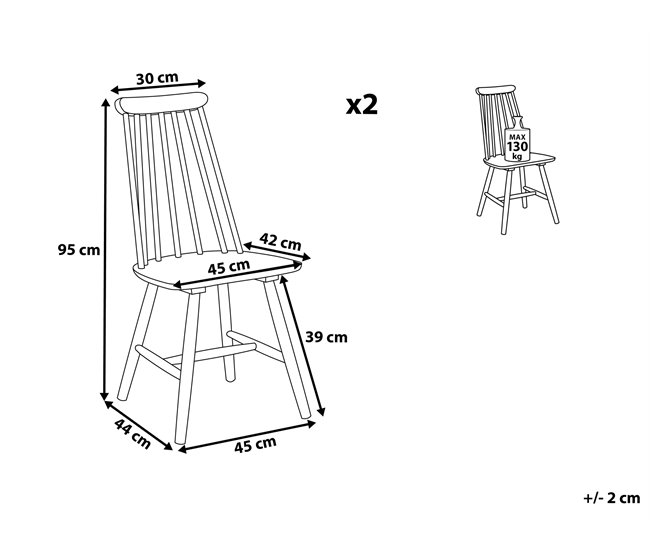 Beliani Silla de comedor BURBANK Branco