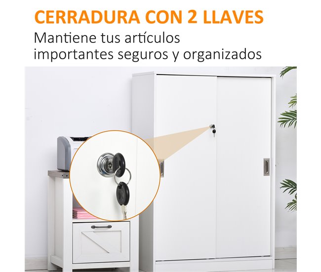 Armário de arquivo Painel de partículas E1 HOMCOM Branco