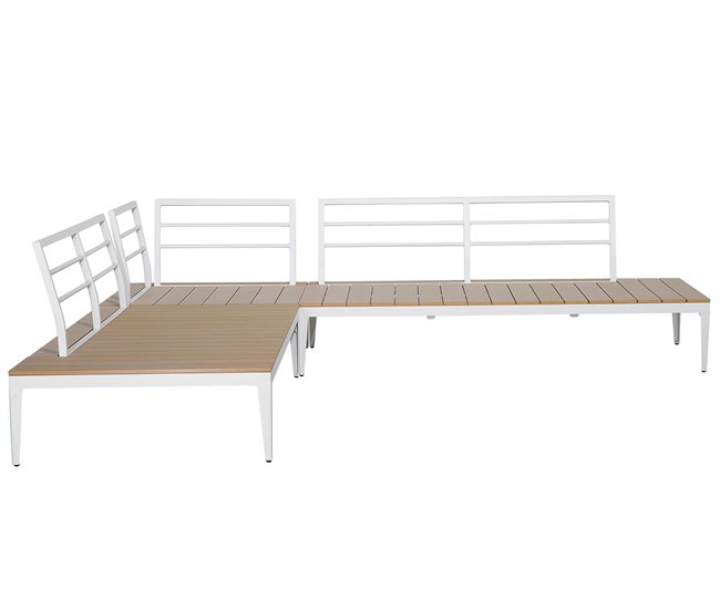 Beliani Conjunto lounge POSITANO Cinza Escuro
