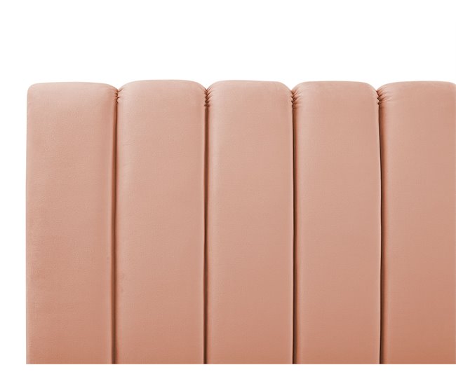 Beliani Cama com estrado Veludo MARVILLE 162x225 Areia