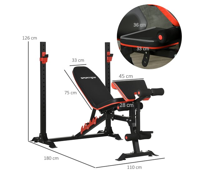 Banco de Musculação Aço e PU SPORTNOW Preto