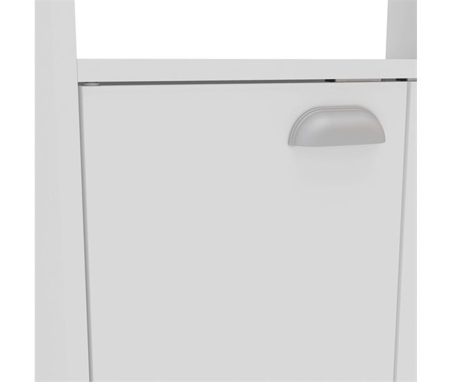 Armário auxiliar da cozinha da micro-ondas com tampa Branco/cinza