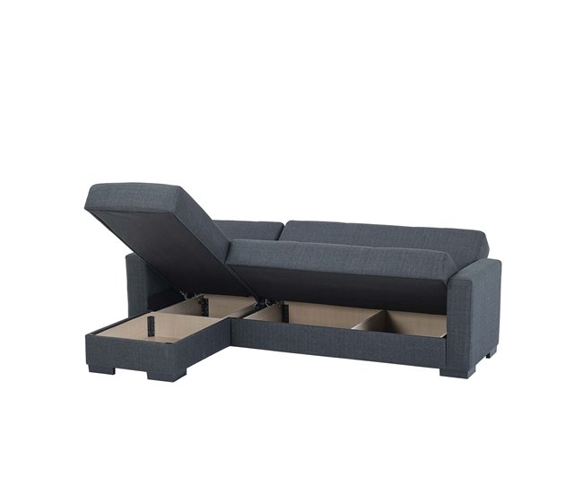 Chaise longue ANGELO com cama reversível cinza Cinza Escuro