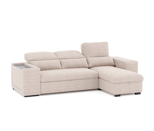 Chaise longue com cama HOXTON Bege