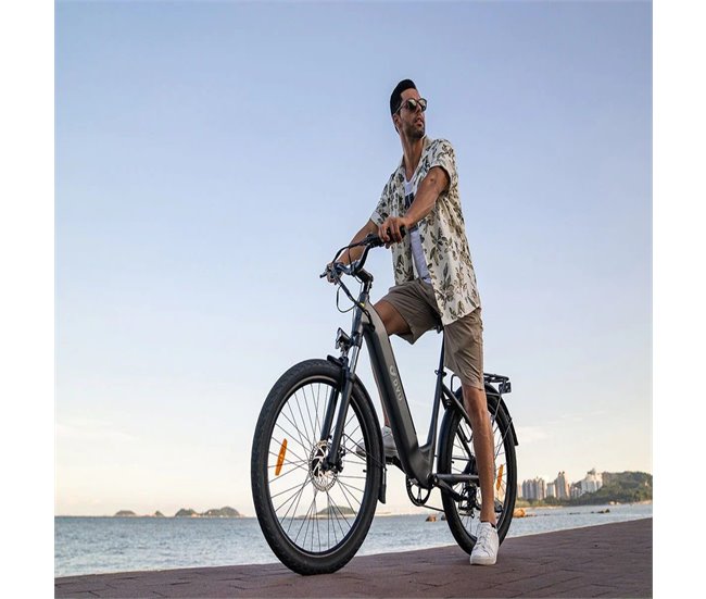 DYU C1 Bicicleta Elétrica 26" - Potência 250W Freio a Disco Cinza