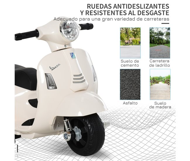 Mota Elétrica Crianças PP e Metal HOMCOM Branco