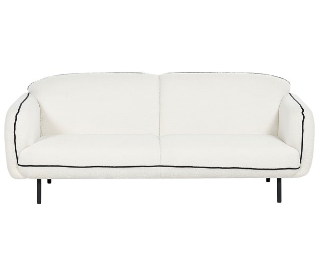 Beliani Sofá de 3 lugares Bouclé TONSBERG Branco