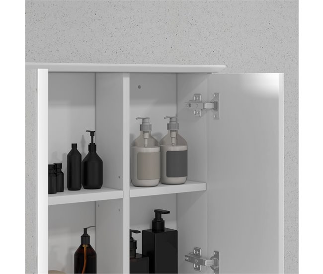 Armário Casa de Banho com Espelho MDF HOMCOM Branco