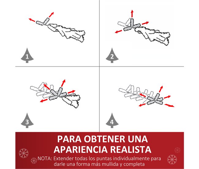 Árvore de Natal PVC, 100%linen, cement HOMCOM, casa - natal Verde
