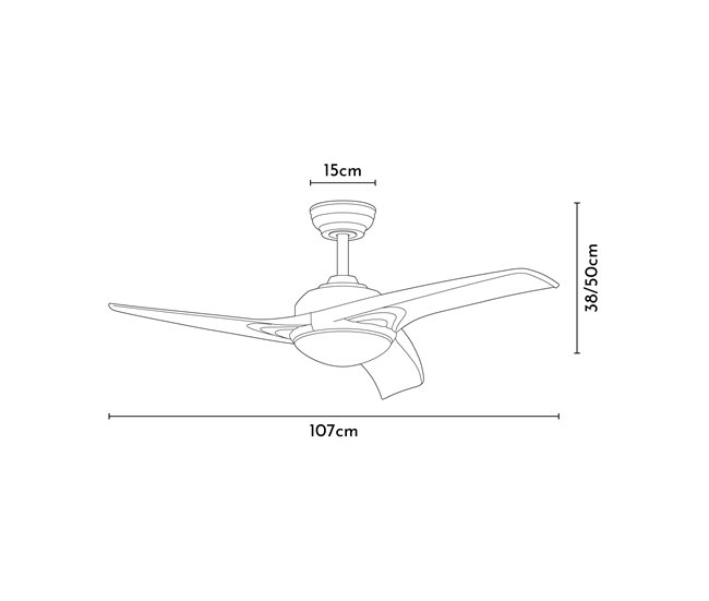 Ventoinha de teto GLADES com pás LED motor DC Branco