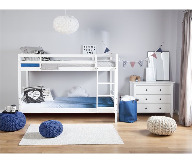 Beliani Beliche Pinho ALBON 104x206 Branco