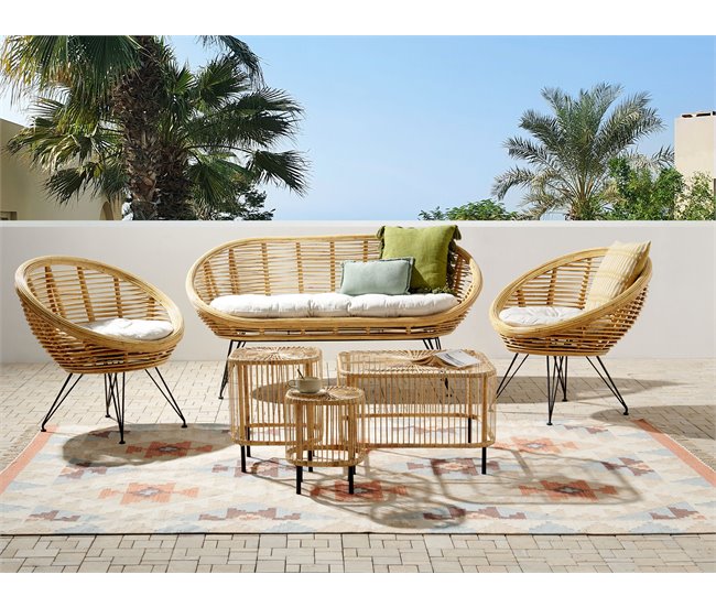 Beliani Conjunto lounge Rattan/vime MARATEA/CESENATICO Natural
