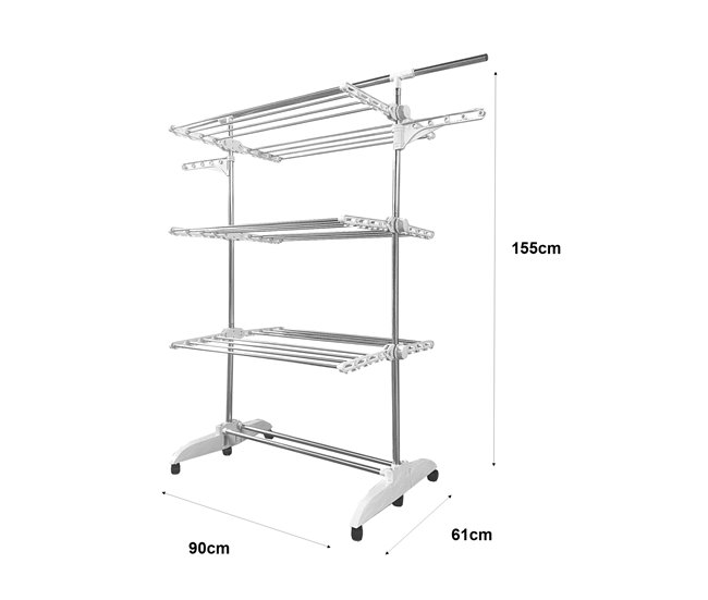 Varal XXL Dobrável Premium Slim Nyana Home | 6 Níveis Branco