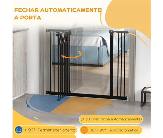 Barreira de Segurança Aço, PA PawHut Preto