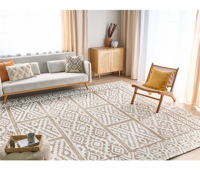 Beliani Pelos curtos GOGAI 300x400 Branco/ Bege