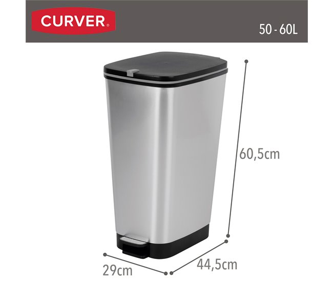 Curver Contentor com pedal Chic Bin 50-60L Cinza