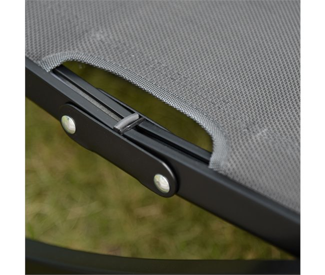 2 espreguiçadeiras dobráveis Aluminum, Texteline Outsunny Cinza