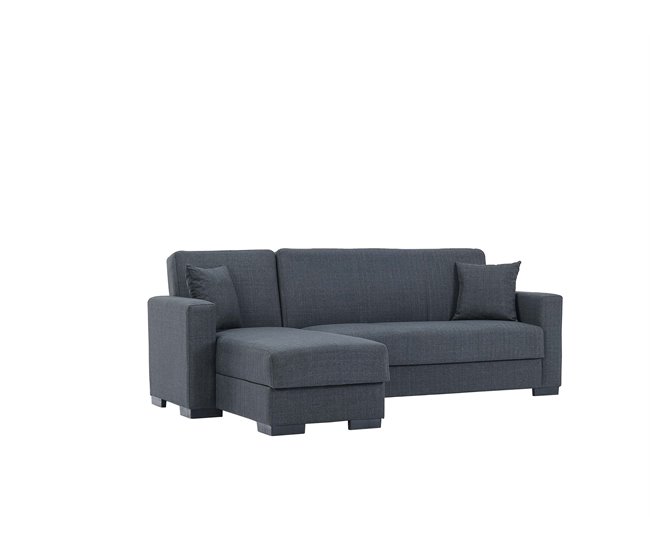 Chaise longue ANGELO com cama reversível cinza Cinza Escuro