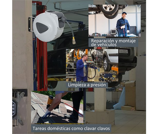 Carretel de Mangueira de Ar Comprimido PVC, PP DURHAND Cinza