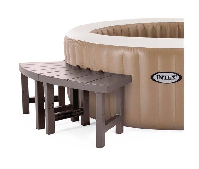INTEX Pacote de 2 bancos médios para spa circular para 4 pessoas Castanho
