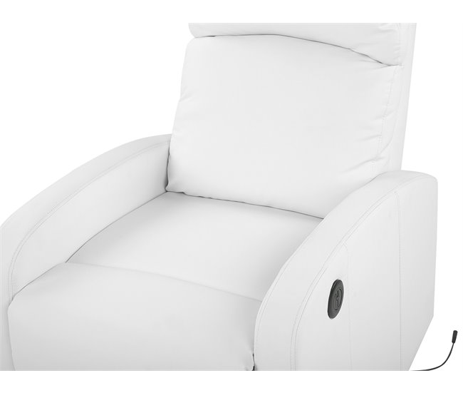 Beliani Cadeira reclinável VIRRAT Branco