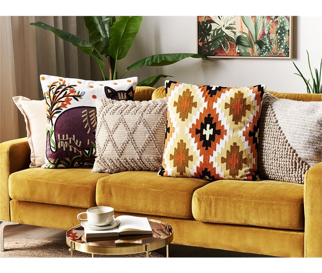 Beliani Cojín decorativo SERAMPORE Multicor
