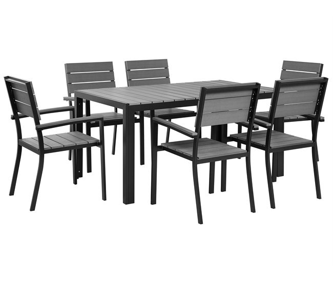 Beliani Conjunto de refeição COMO Cinza