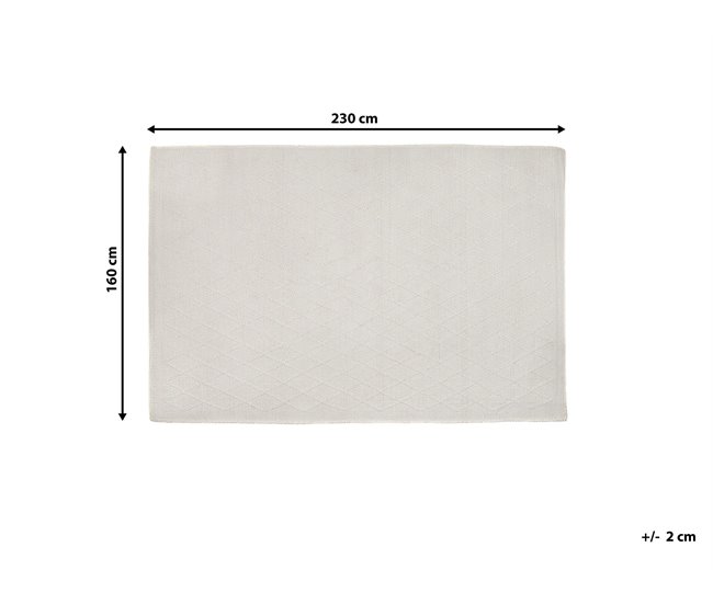 Beliani Pelos curtos ERZIN 160x230 Branco/ Bege