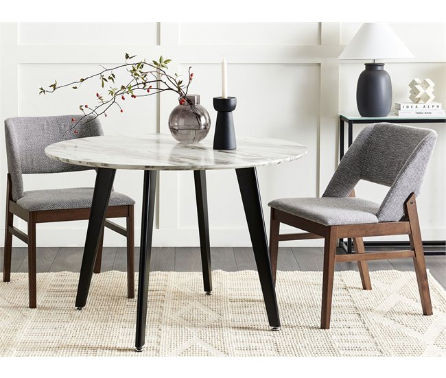 Beliani Silla de comedor BELLA Cinza Claro