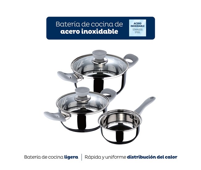 5pc Game de bateria de cozimento + conjunto 3 panelas Multicor