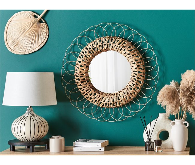 Beliani Espejo decorativo PAMOL Natural