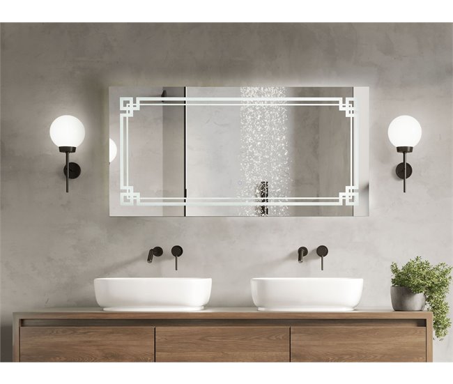 Beliani Espejo de baño AVRANCHES Cinza