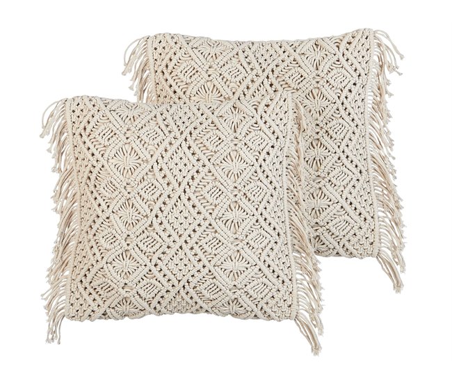 Beliani Almofada decorativa PATTAN Bege