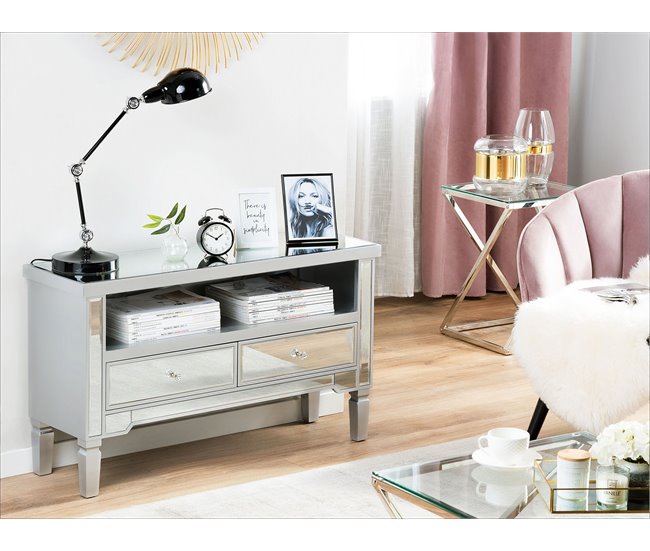 Beliani Mesa de TV NICEA 100 Cinza