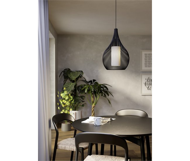 Candeeiro de teto RAZONI 110x32,5cm preto e branco marca EGLO Branco/ Preto