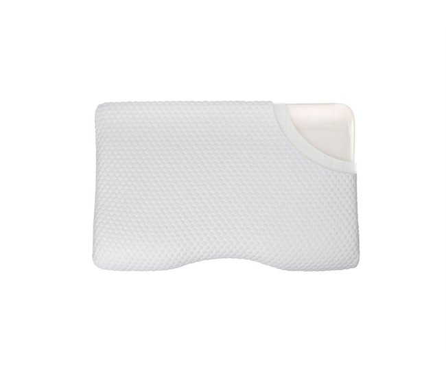 Almofada Ergonômica e Cervical de Luxo de Espuma de Memória Branco/ Bege