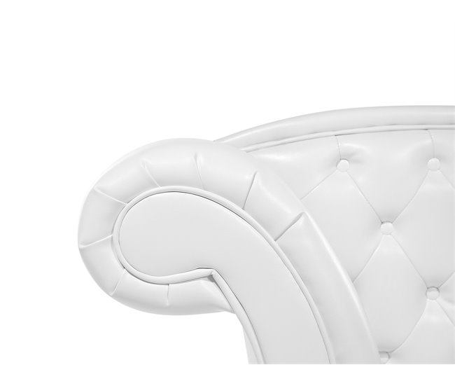 Beliani Chaise longue versão à esquerda Pele sintética LATTES Branco