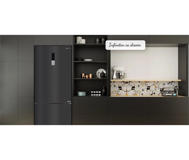 INFINITON Frigorifico Combi FGC-432WC85DEK Preto / Cinza