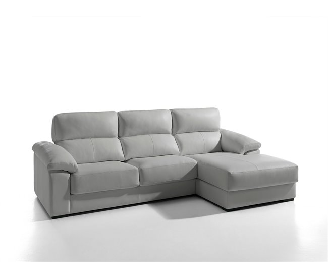 Chaise longue pele WILLY Cinza