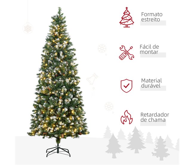Árvore de Natal PVC e Aço HOMCOM, casa - natal Verde